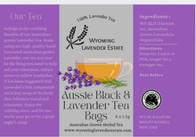 Herbal Tea Bags 6pk| Lavender | Chamomile | Black Tea Australian Grown Lavender