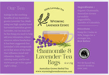 Herbal Tea Bags 6pk| Lavender | Chamomile | Black Tea Australian Grown Lavender