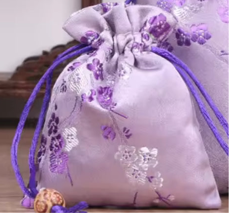 Lavender Filled Sachet || Satin Flower Embossed