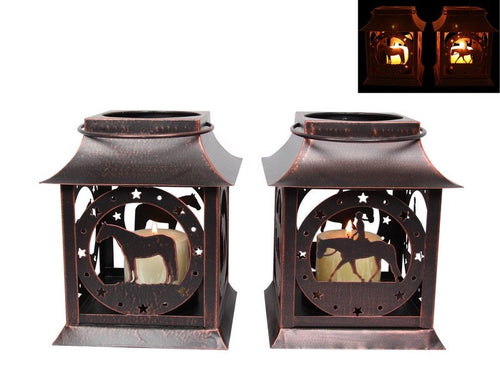 Rustic Metal Horse Lantern