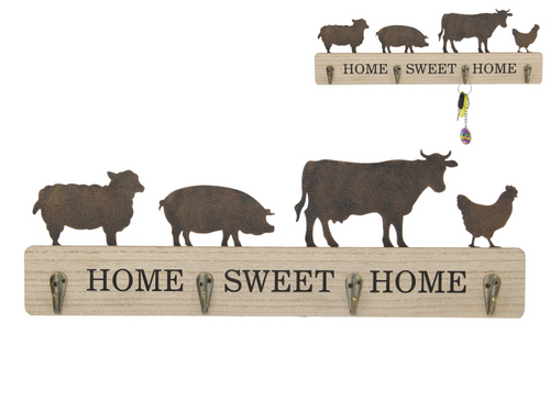 Farmyard Home Sweet Home Key Rack 40cm