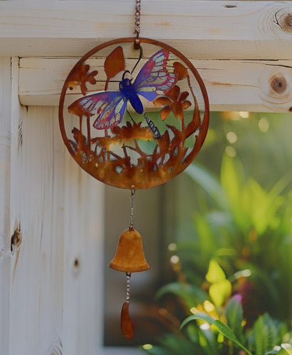 RUST & COLOUR DRAGONFLY BELL HANGER