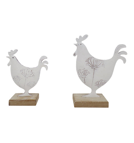 DAD & SON FRENCH COUNTRY ROOSTERS ON BASE