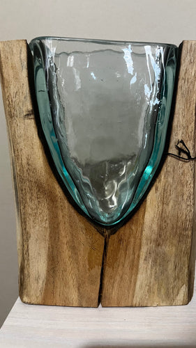 Glass Vase with Natural Timber Base