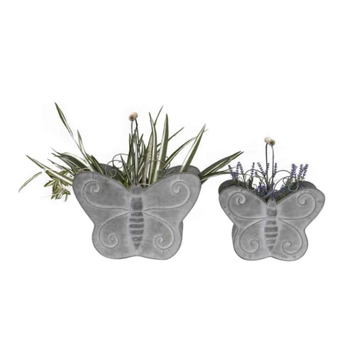 DISTRESSED-FINISH BUTTERFLY PLANTERS