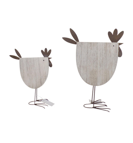 MUM & CHILD STANDING FRENCH COUNTRY CHOOKS 17X7X22.5/13×6.5×17.5CM