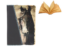 Leather Journal Horse Design Weathered Pages style 25 x 17cm
