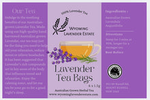 Herbal Tea Bags 6pk| Lavender | Chamomile | Black Tea Australian Grown Lavender