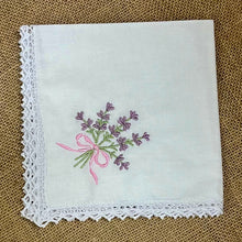 Handkerchief Ladies Lavender Embroidered