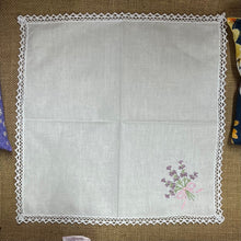 Handkerchief Ladies Lavender Embroidered