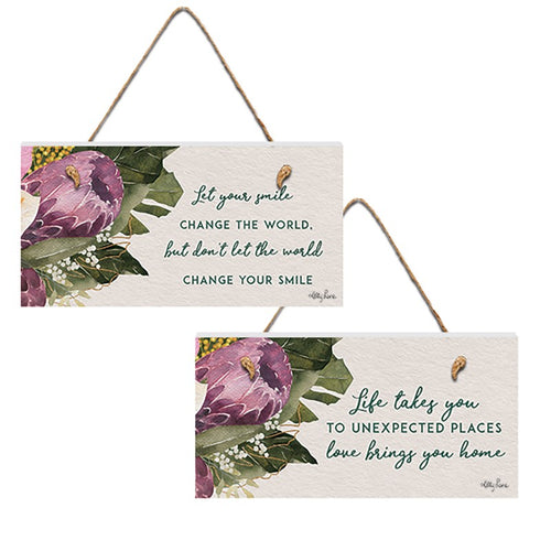 Protea Wall Hanging Affirmation Plaques