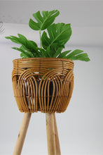 Rattan Basket in Flower Pot Stand 35cm