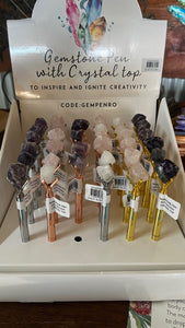 Gemstone Pen with Rough Crystal Top