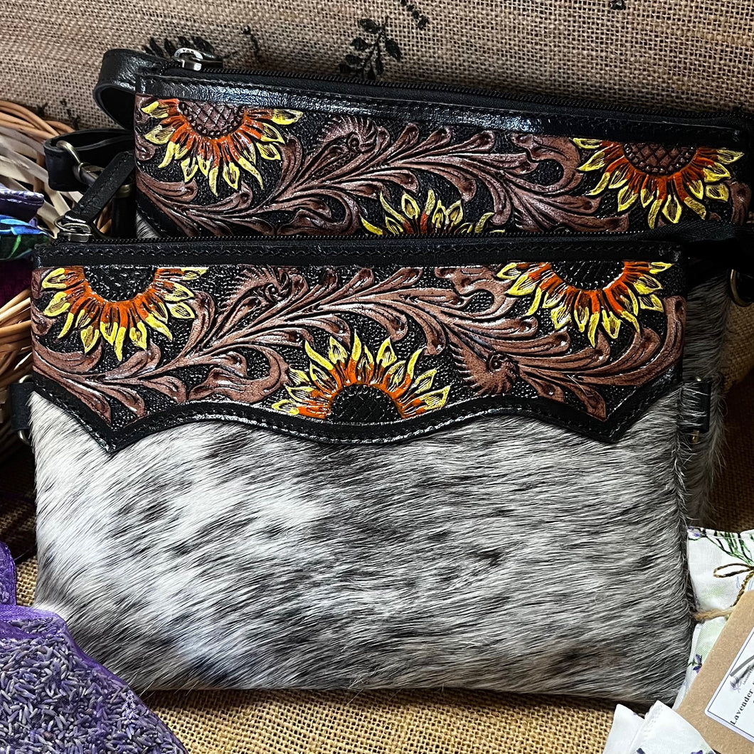Cowhide Sunflower Handbag