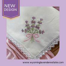 Handkerchief Ladies Lavender Embroidered
