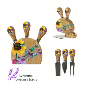 Magnetic Cheese Knife Block Sunny Butterflies